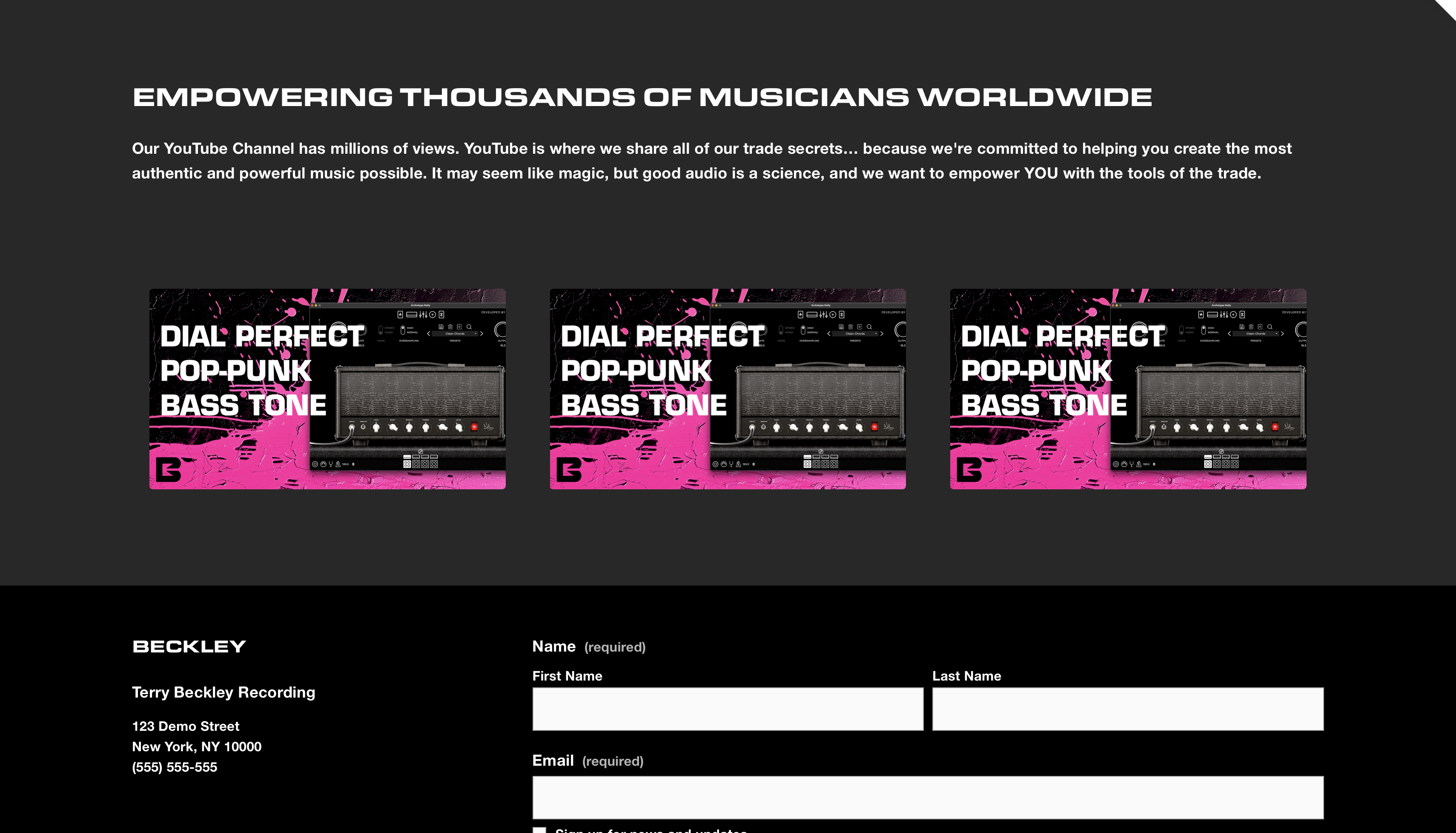 Terry Beckley Recording Promotional